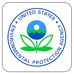 The logo of the U.S. Environmental Protection Agency features a blue and green stylized flower with leaves, surrounded by a blue circular border that reads United States Environmental Protection Agency.